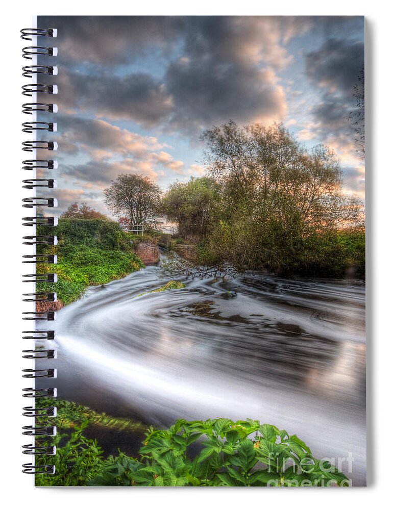 Hdr Spiral Notebook featuring the photograph Gush Forth 1.0 by Yhun Suarez