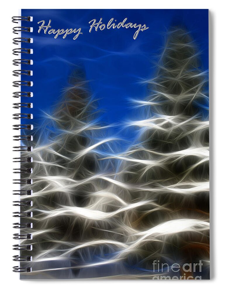 Holidays Spiral Notebook featuring the digital art Happy Holidays #2 by Teresa Zieba