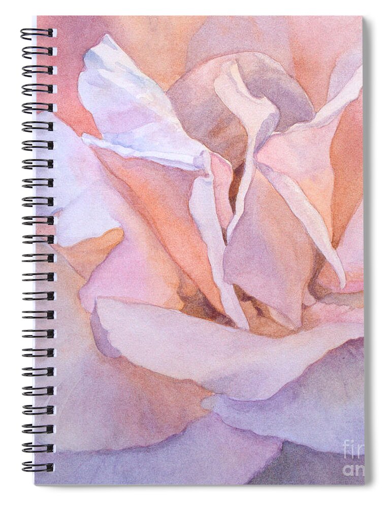 Flowers Spiral Notebook featuring the painting Heart of a Rose 1 by Jan Lawnikanis