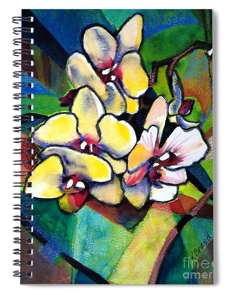 Paintings Spiral Notebook featuring the painting Heart of the Orchid by Kathy Braud