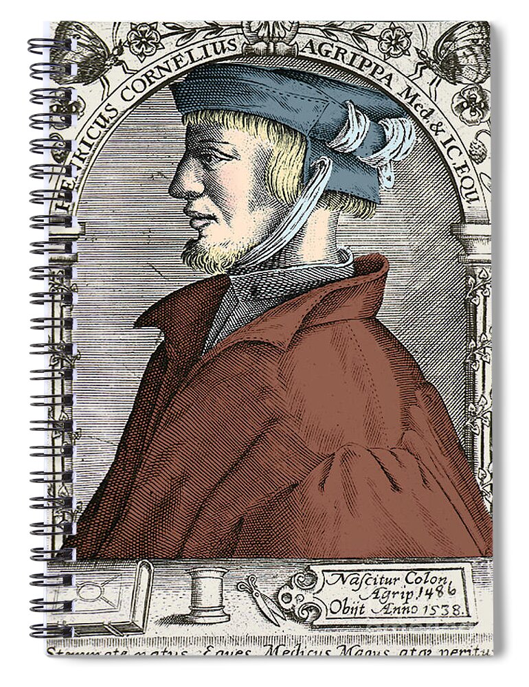 History Spiral Notebook featuring the photograph Heinrich Cornelius Agrippa, German by Science Source