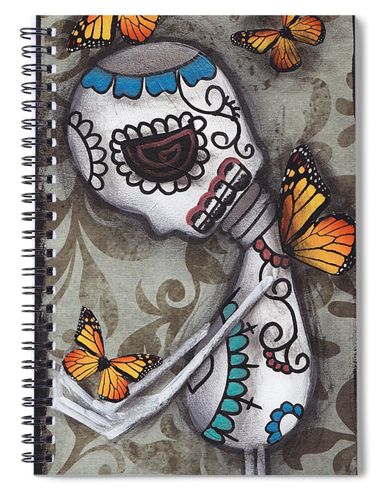 Hello Friend By Abril Andrade Griffith Spiral Notebook featuring the painting Hello Friend by Abril Andrade