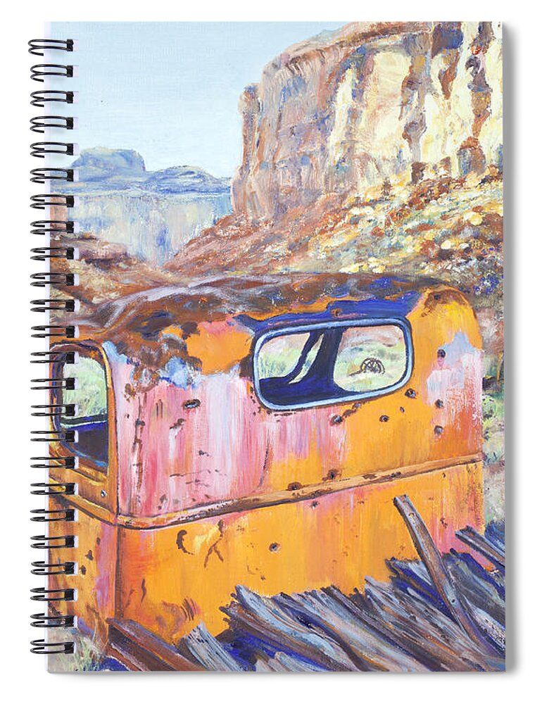 Truck Spiral Notebook featuring the painting Hey Joe Relic by Page Holland