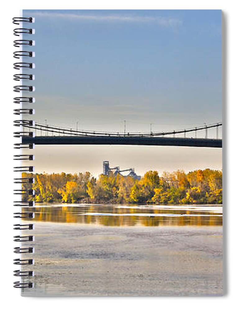 Toledo Ohio Spiral Notebook featuring the photograph Hi-Level Bridge by Jack Schultz