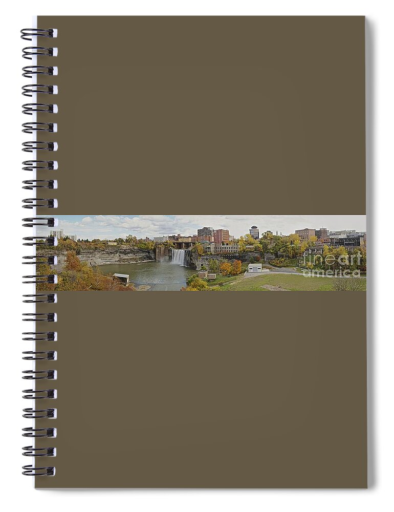 Landscape Spiral Notebook featuring the photograph High Falls Panorama by William Norton