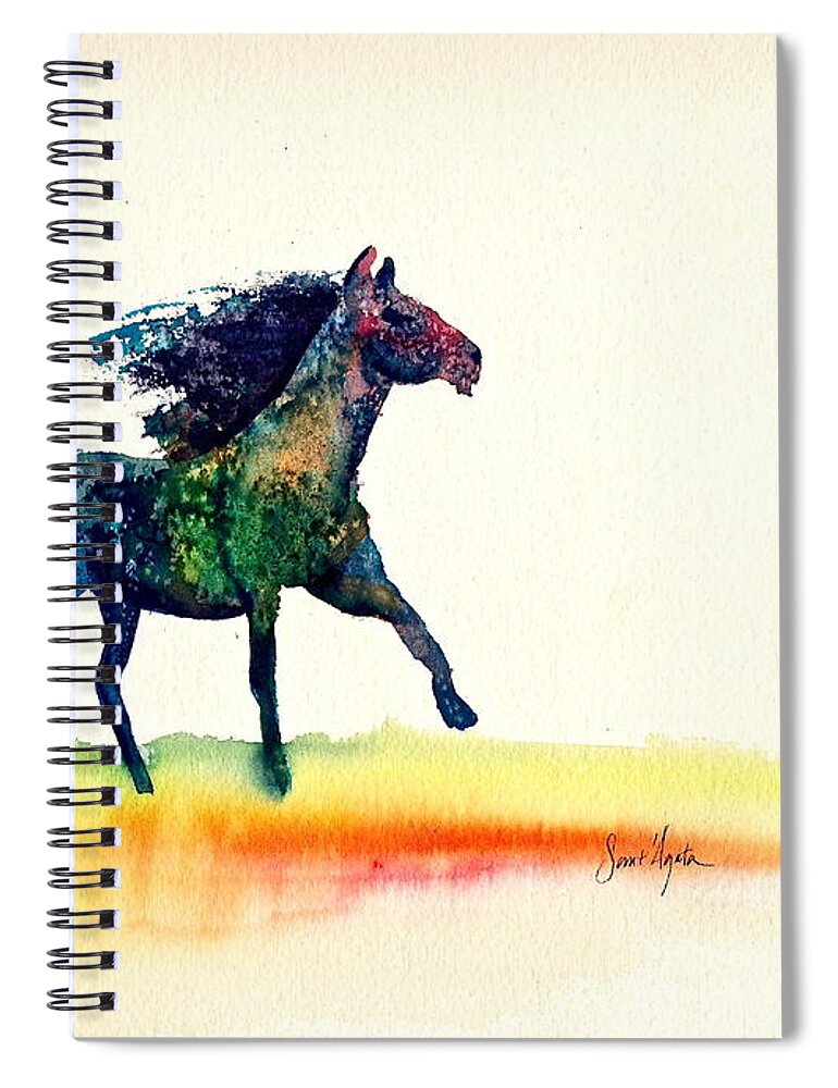 Horse Spiral Notebook featuring the painting Horse of a Different Color by Frank SantAgata