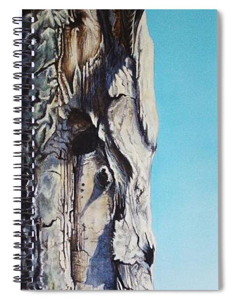 Swallow Spiral Notebook featuring the painting I Love a Penthouse View by Greg and Linda Halom