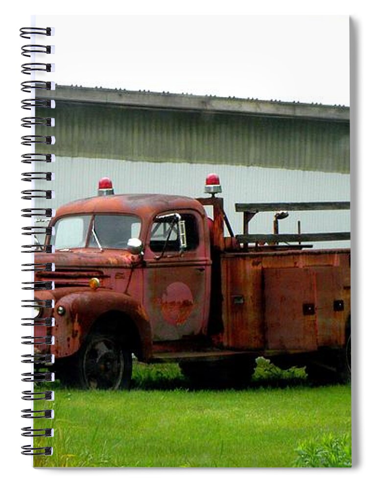 Firetruck Spiral Notebook featuring the photograph I used to put it out by Kim Galluzzo