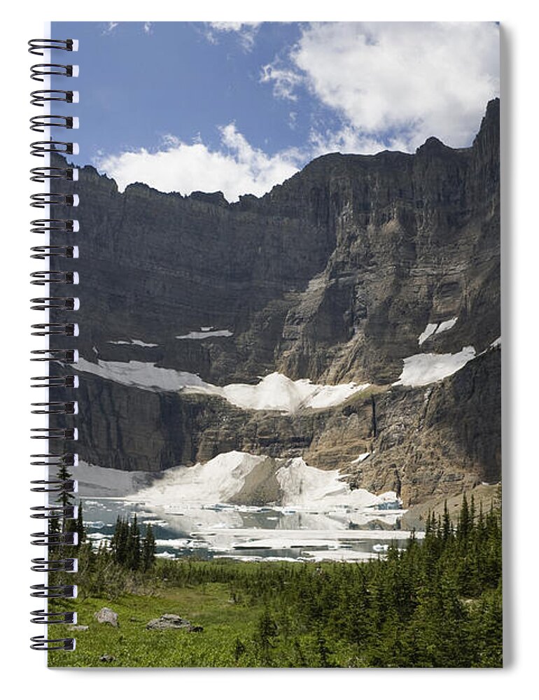 00439320 Spiral Notebook featuring the photograph Iceberg Lake And Melting Many Glacier by Sebastian Kennerknecht