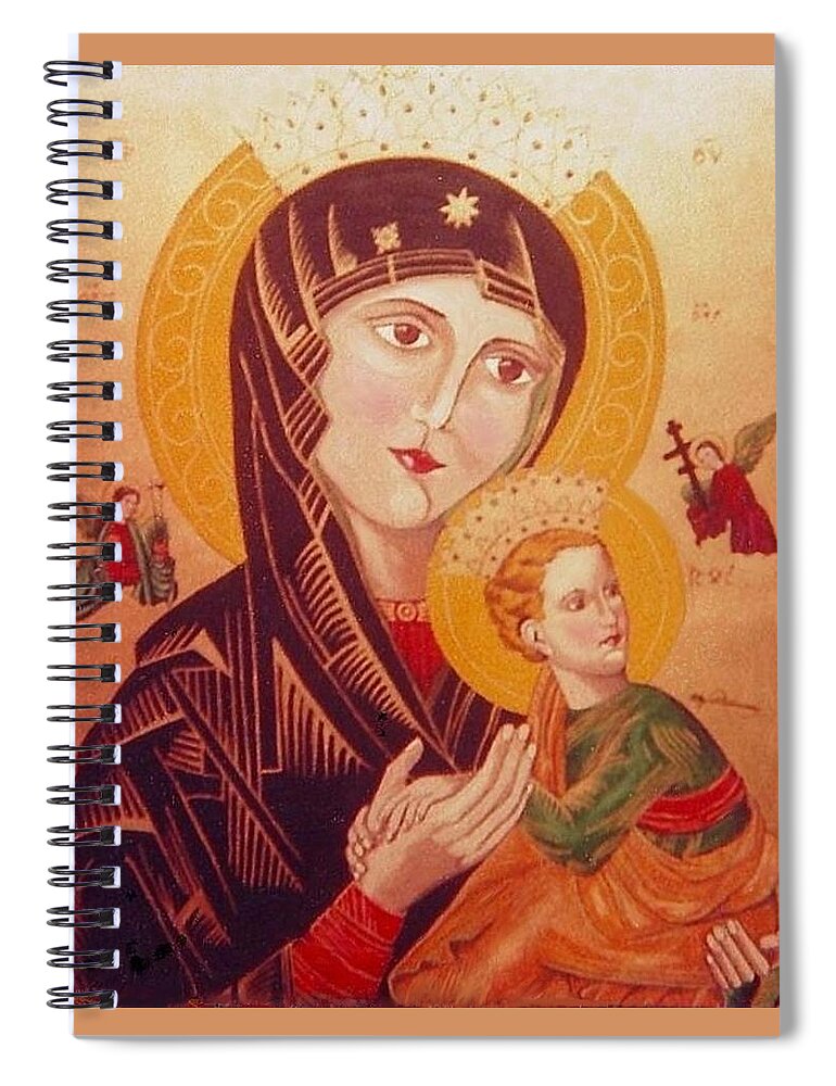 Icon Spiral Notebook featuring the painting Icon by Elly Potamianos