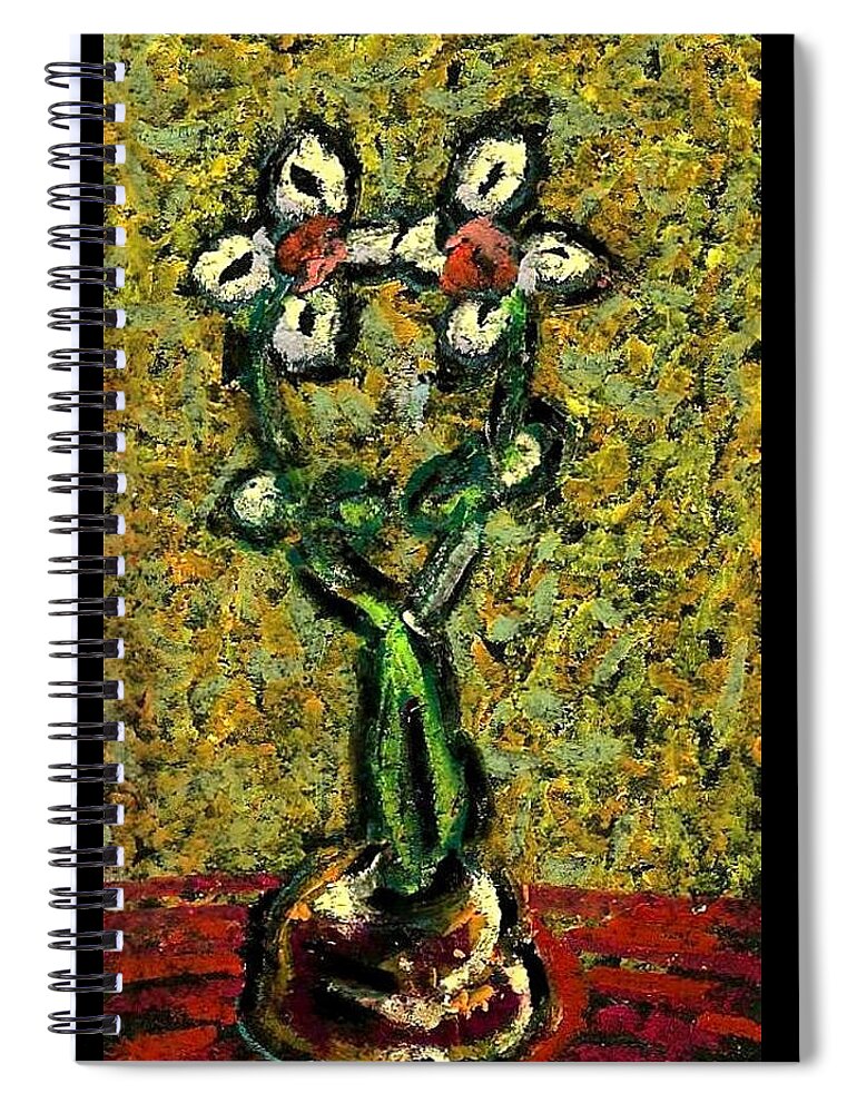  Abstract  Spiral Notebook featuring the painting Imaginary Flower Series 2011 by Gustavo Ramirez