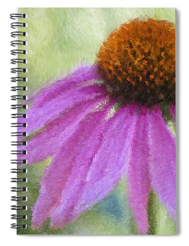 Coneflower Spiral Notebook featuring the photograph Impressionist Coneflower by Heidi Smith