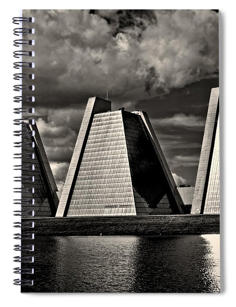 Indianapolis Spiral Notebook featuring the photograph Indianapolis Pyramids 2 by David Haskett II