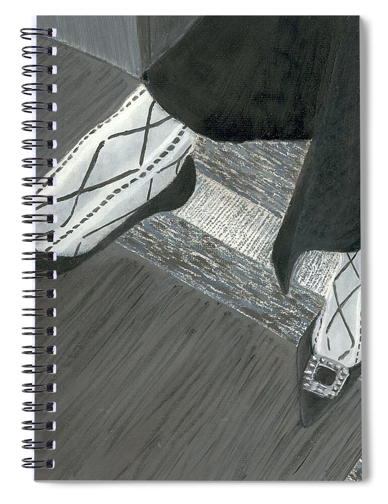 Interview Shoes Spiral Notebook featuring the painting Interview Shoes 2 by Jackie Irwin