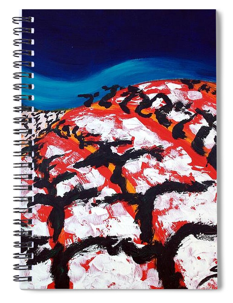 Vineyard Spiral Notebook featuring the painting Island Vineyard by Lidija Ivanek - SiLa