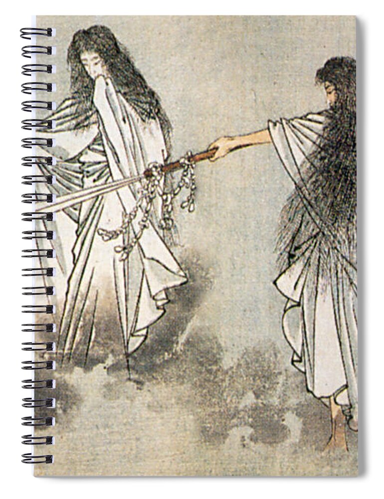 History Spiral Notebook featuring the photograph Japanese Gods by Photo Researchers