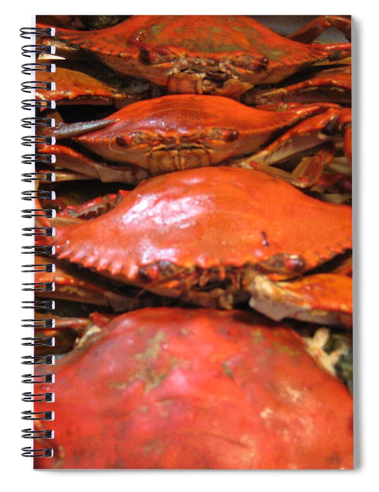 Seafood Spiral Notebook featuring the photograph Crab Dinner Ocean Seafood by Susan Carella