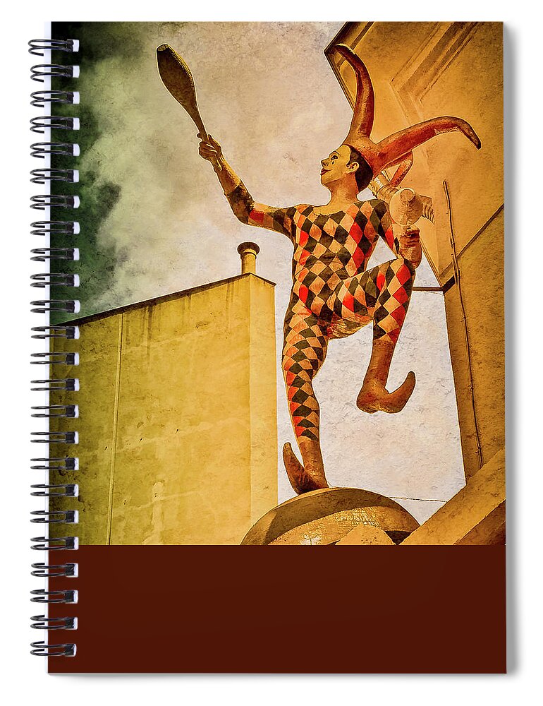 Jester Spiral Notebook featuring the photograph Thessaloniki, Greece - Jester by Mark Forte