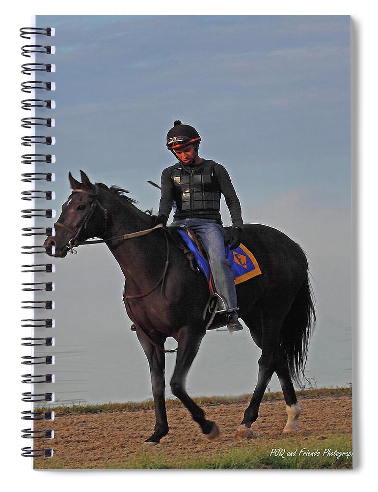 Thorougbred Race Horse Spiral Notebook featuring the photograph Knight Jockey by PJQandFriends Photography