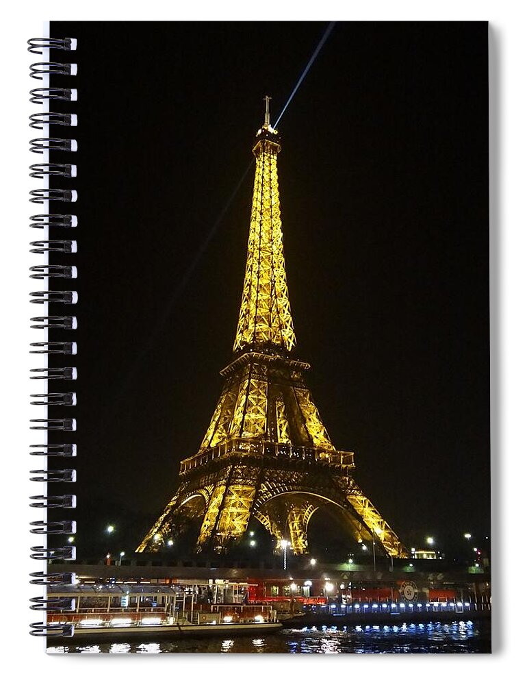 La Tour Eiffel Spiral Notebook featuring the photograph La Tour Eiffel by Keith Stokes