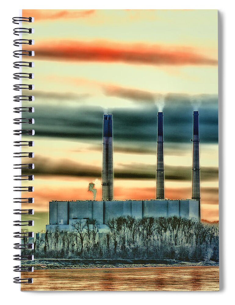 Water Spiral Notebook featuring the photograph Labadie Power Plant by Bill and Linda Tiepelman