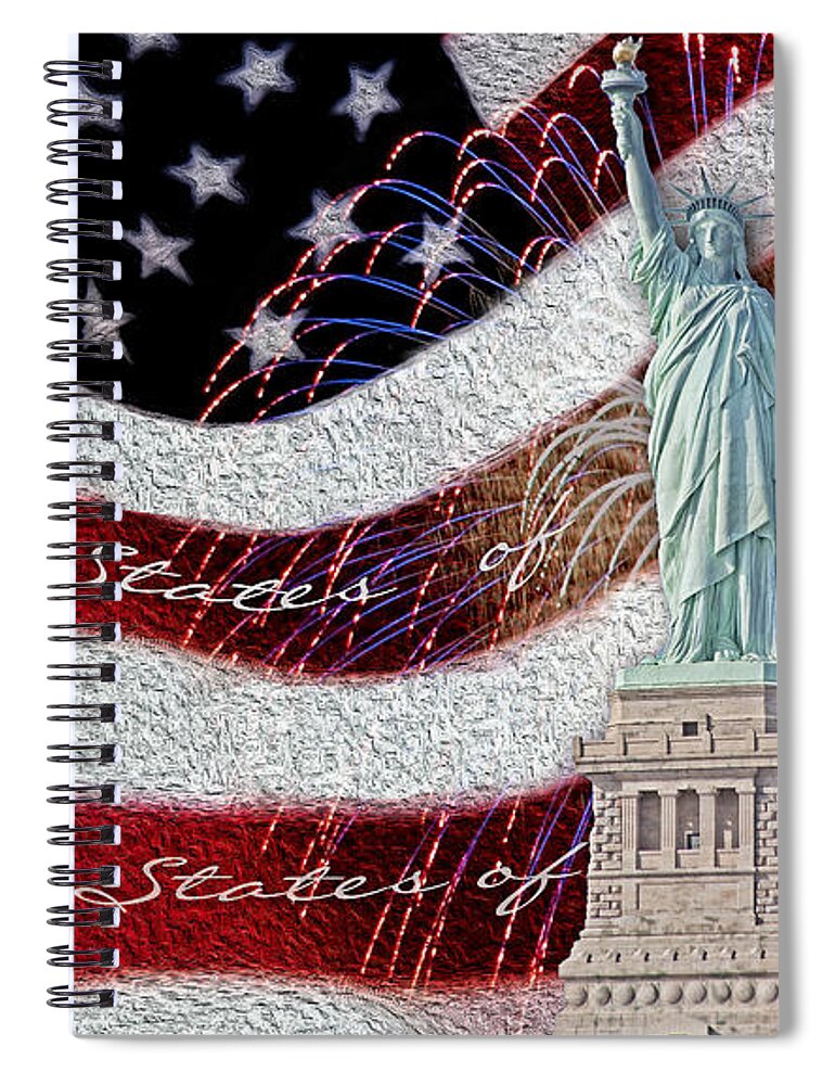 Lady Liberty Spiral Notebook featuring the photograph Lady Liberty by Susan Candelario