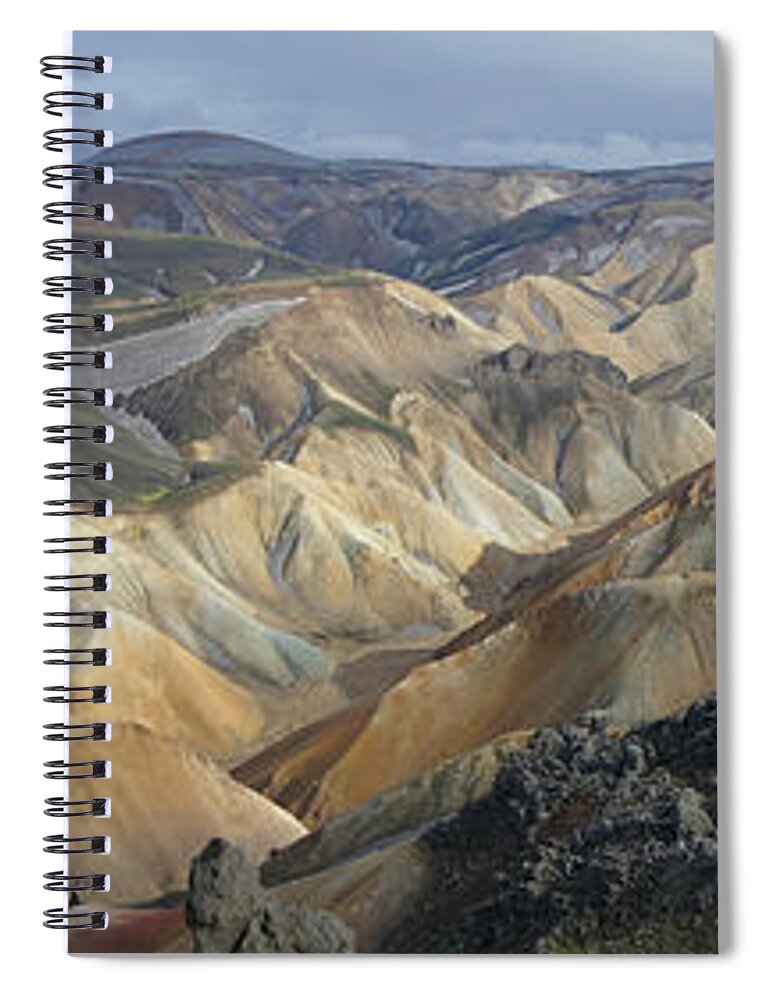 Prott Spiral Notebook featuring the photograph Landmannalaugar Panorama 1 by Rudi Prott