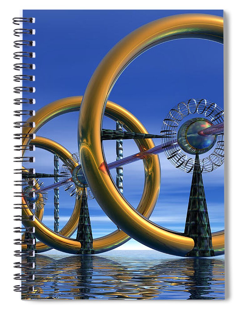 Laser Spiral Notebook featuring the digital art Laser by Nicholas Burningham