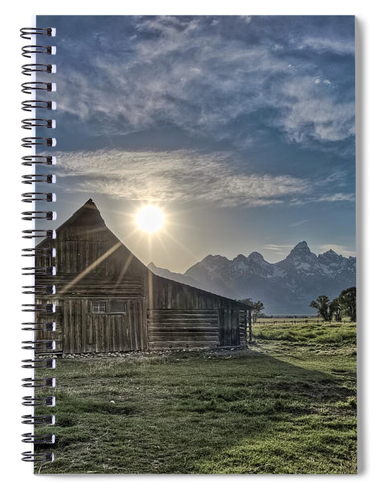 Rockies Spiral Notebook featuring the photograph Late Evening at Moulton Barn by Greg Nyquist