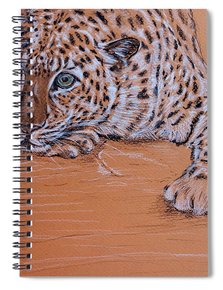Leopard Spiral Notebook featuring the pastel Leopard 2 by Amanda Dinan