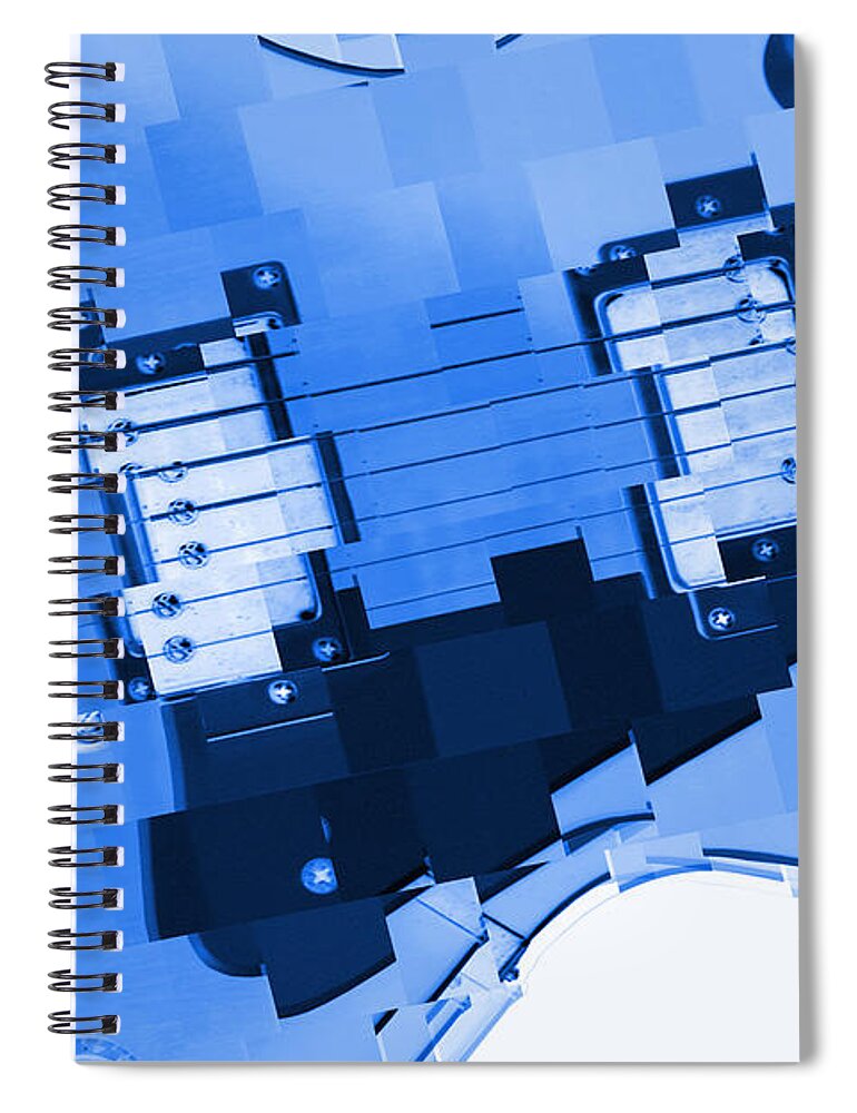 Abstract Guitar Spiral Notebook featuring the photograph Abstract Guitar in Blue 2 by Mike McGlothlen