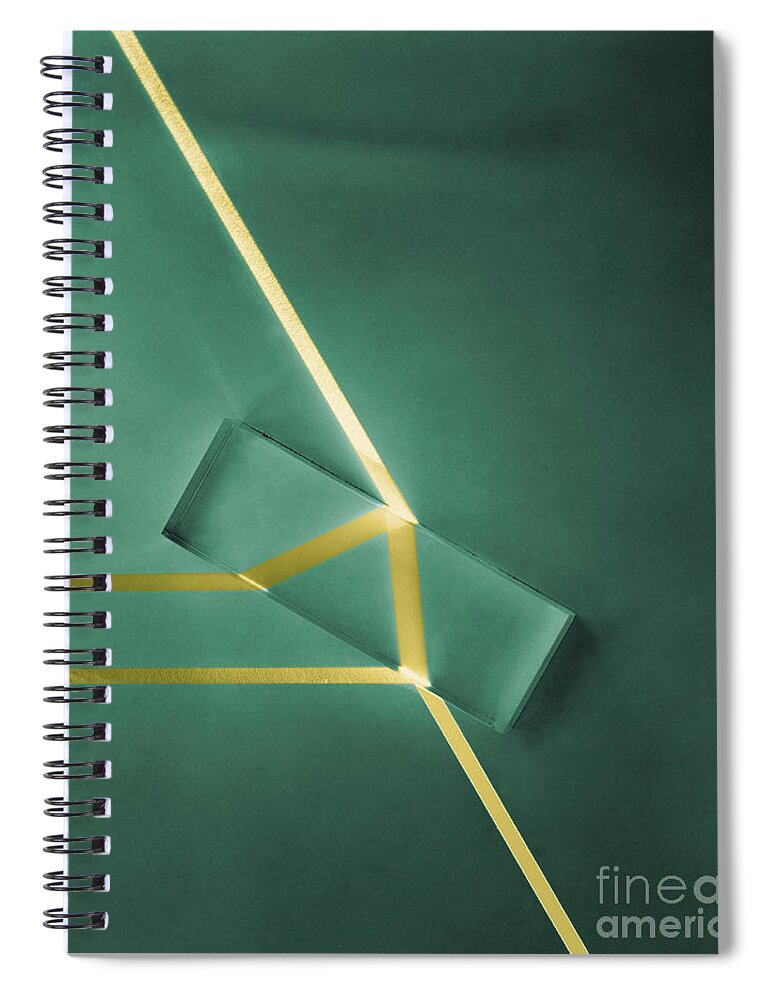 Beam Spiral Notebook featuring the photograph Light Refraction by Berenice Abbott