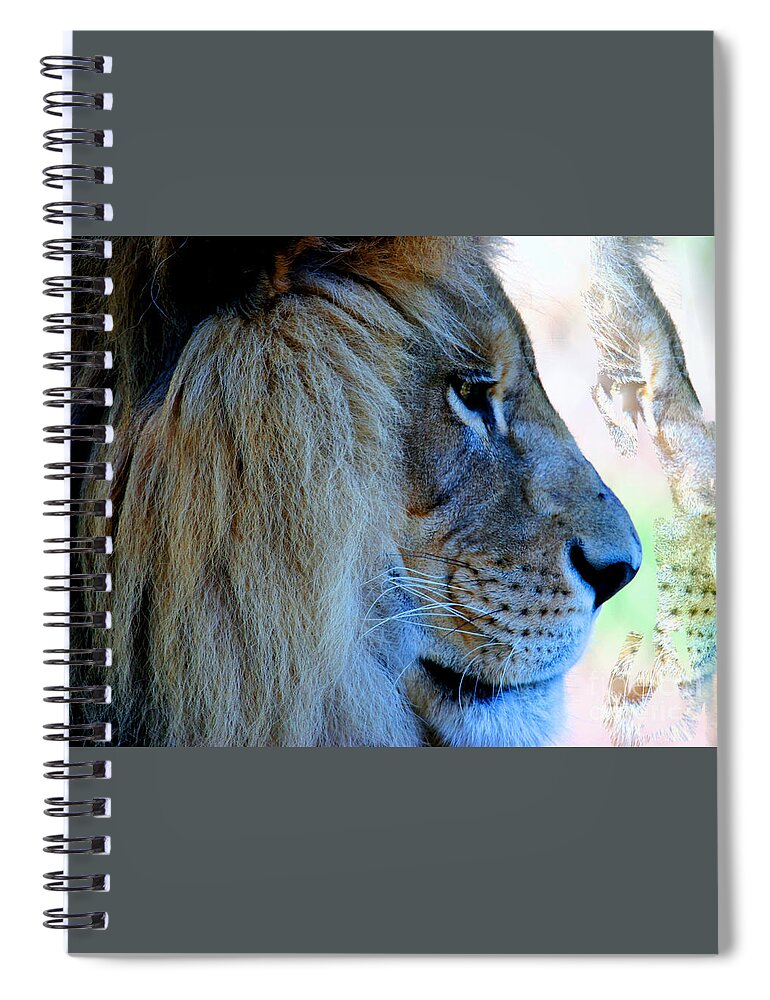 Jungle Spiral Notebook featuring the photograph Lion King by Tap On Photo