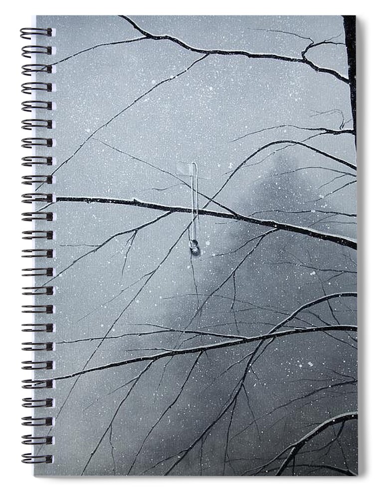 Winter Trees Spiral Notebook featuring the painting Loneliness by Roger Calle
