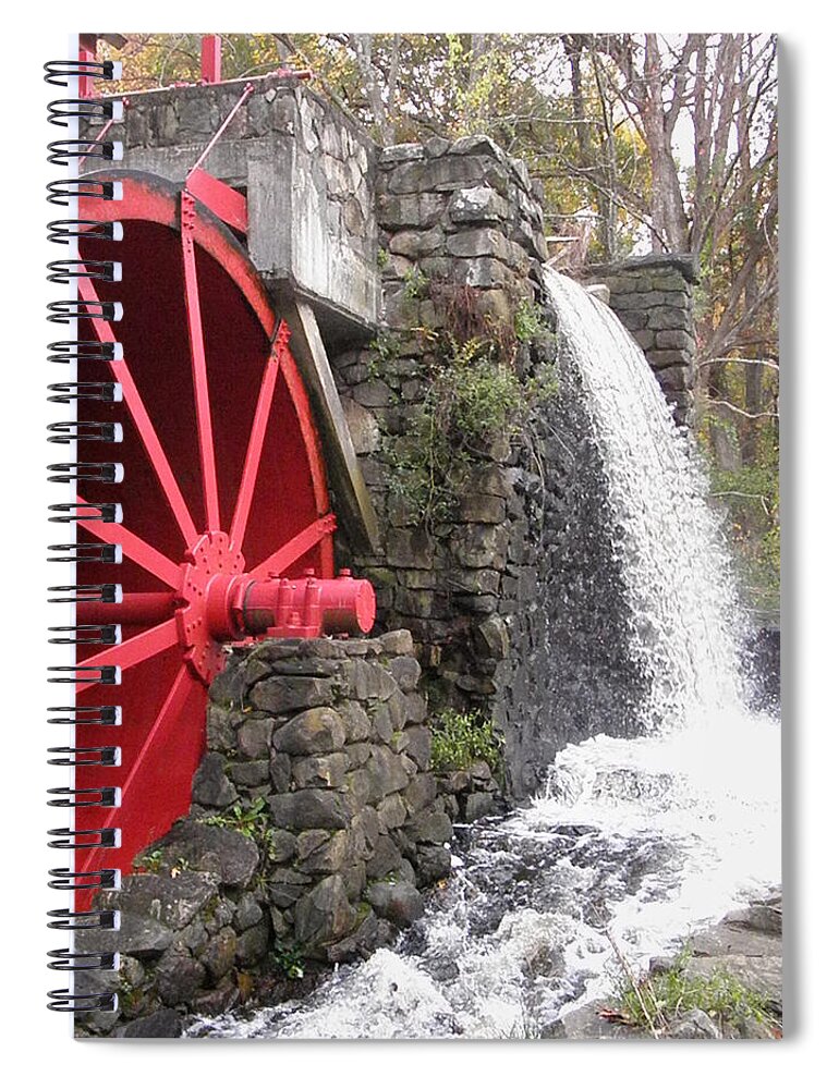 Longfellow Spiral Notebook featuring the photograph Longfellow Gristmill x7 by Kim Galluzzo
