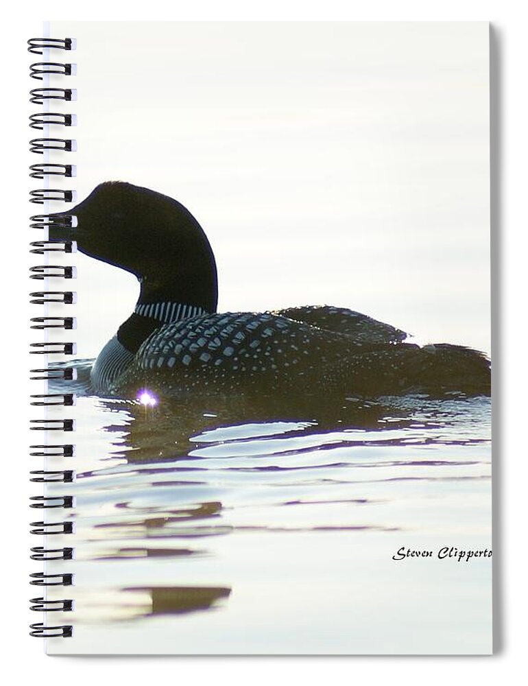 Loon Spiral Notebook featuring the photograph Loon 3 by Steven Clipperton