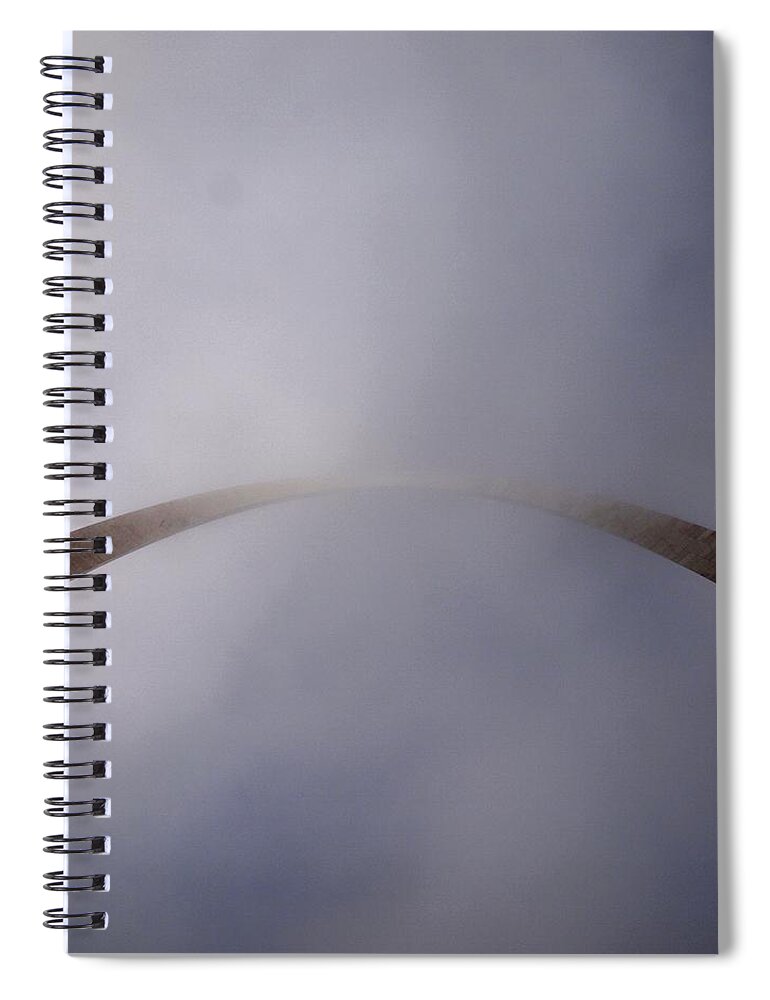 St. Louis Arch Spiral Notebook featuring the photograph Lost in the Clouds by Joshua House