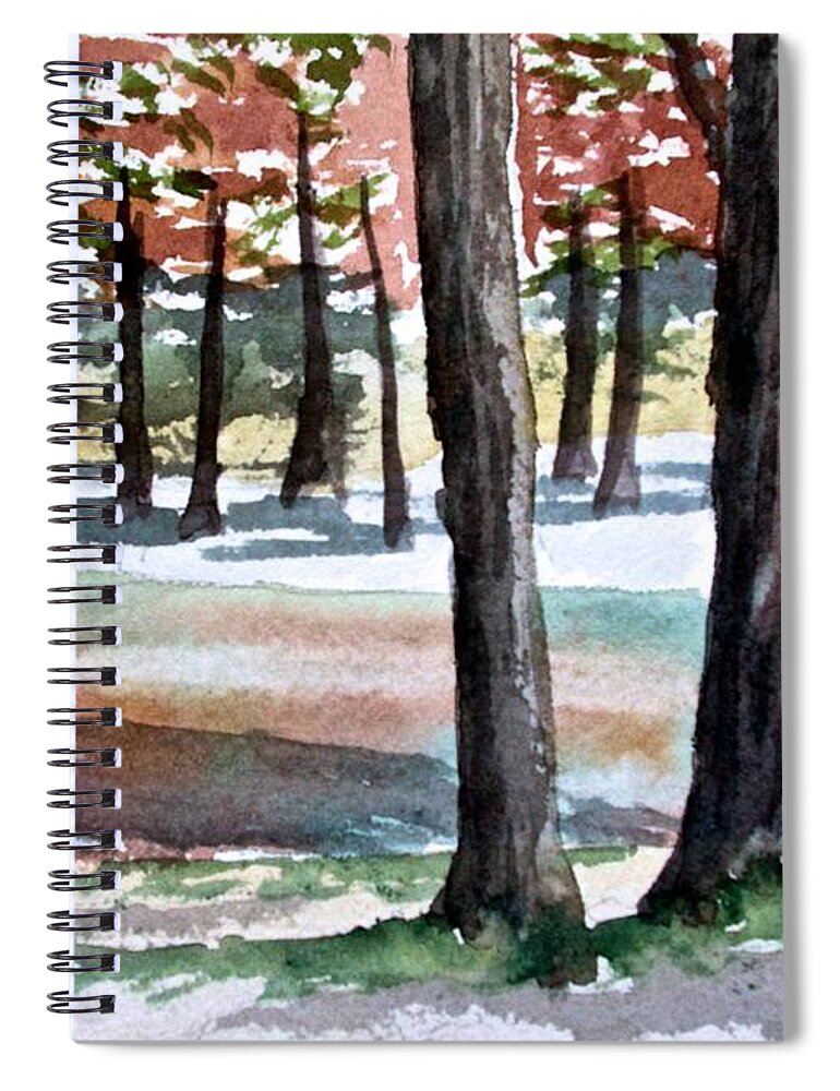Lost Spiral Notebook featuring the painting Lost Maples by Frank SantAgata