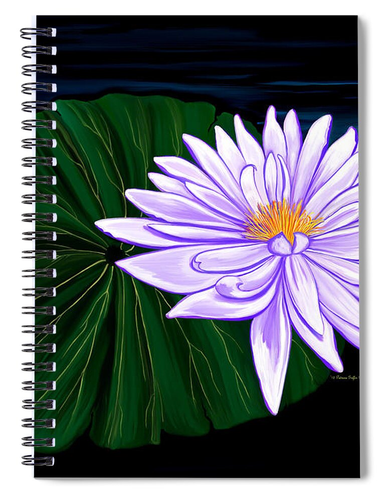 Fine Art Print Spiral Notebook featuring the painting Lotus Blossom at Night II by Patricia Griffin Brett