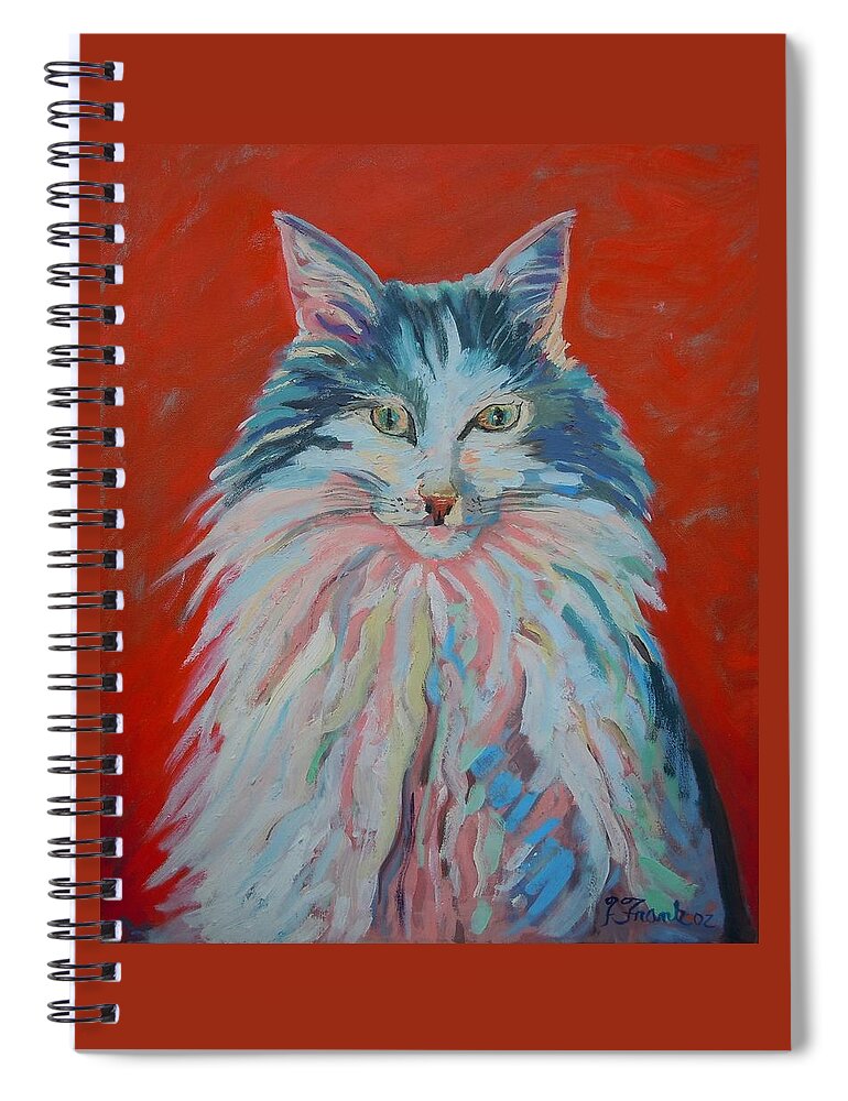 Cat Spiral Notebook featuring the painting Lovely Star by Francine Frank