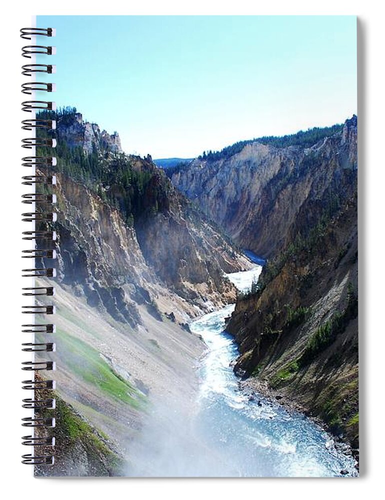 Lower Falls Spiral Notebook featuring the photograph Lower falls - Yellowstone by Dany Lison