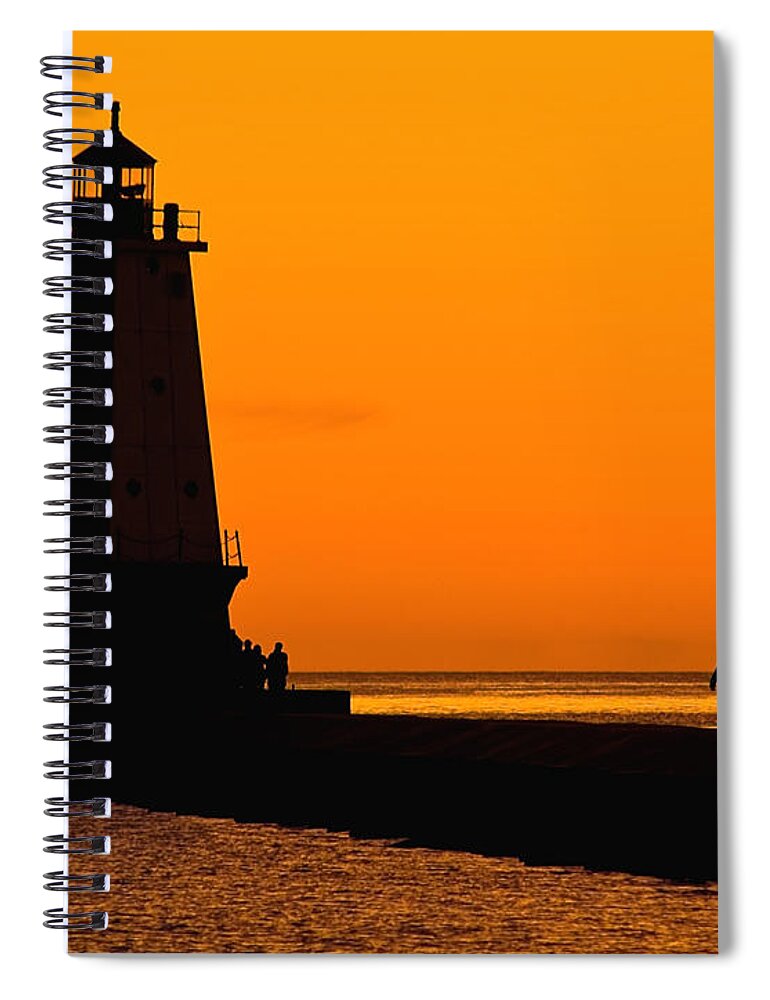 America Spiral Notebook featuring the photograph Ludington Lighthouse by Nick Zelinsky Jr