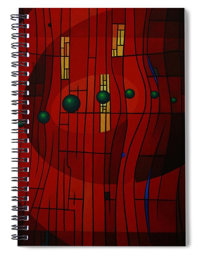 Abstract Spiral Notebook featuring the painting Luminous Symphony by Alberto DAssumpcao