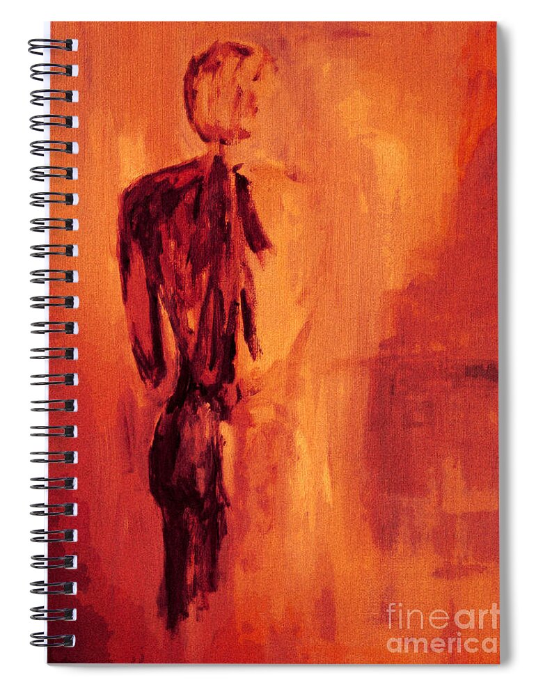 Nude Spiral Notebook featuring the painting Male Nude 4 by Julie Lueders 