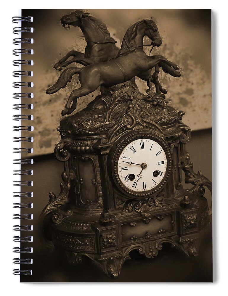 Mantel Clock Spiral Notebook featuring the photograph Mantel Clock by Mike McGlothlen