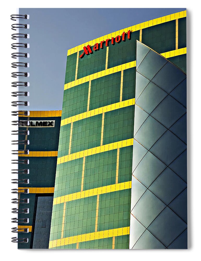 Reflection Spiral Notebook featuring the photograph Marriott by Steve Harrington