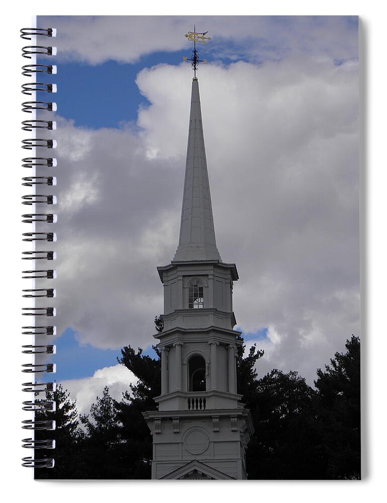 Martha Spiral Notebook featuring the photograph Martha Mary Chapel Steeple by Kim Galluzzo