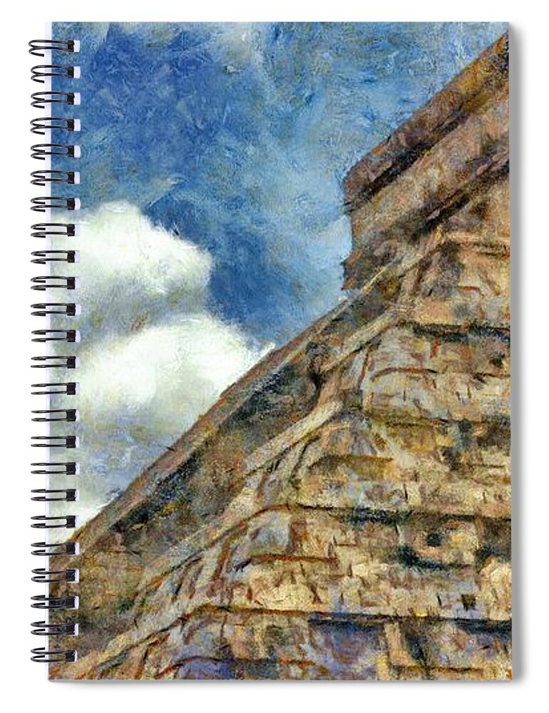 Ancient Spiral Notebook featuring the painting Mayan Mysteries by Jeffrey Kolker
