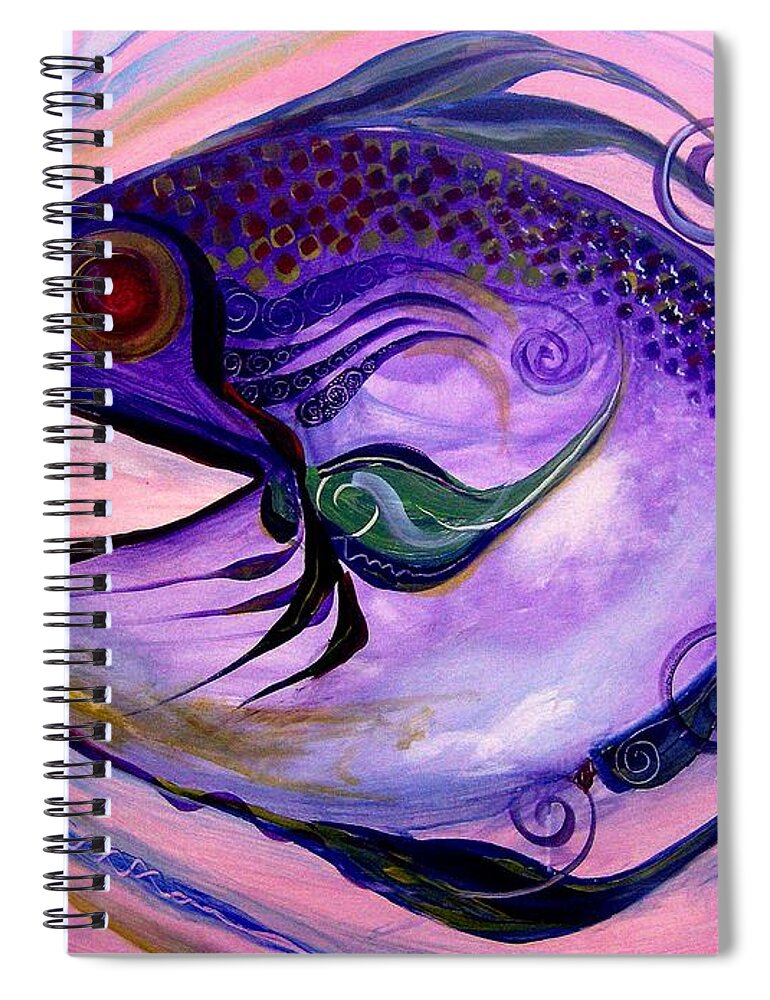 Fish Spiral Notebook featuring the painting Melanie Fish One by J Vincent Scarpace