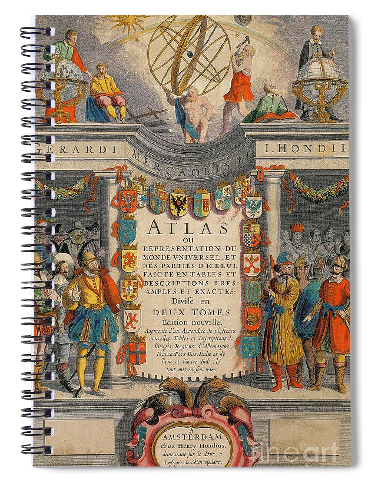 Art Spiral Notebook featuring the photograph Mercators Atlas 1633 by Photo Researchers